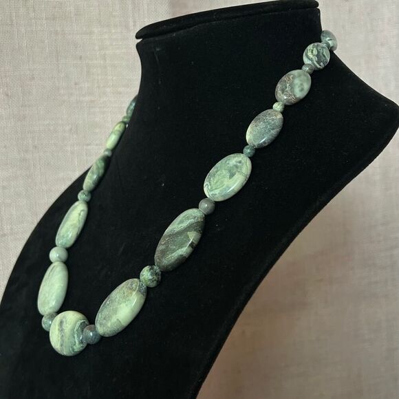 Jay King Marked DRT 925 Sterling Silver Gray Jasper Statement Necklace - Picture 3 of 7